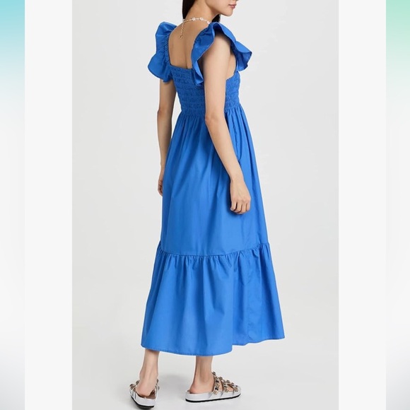 o.p.t Blue Ruffled Sleeve Maxi Dress - Picture 3 of 9